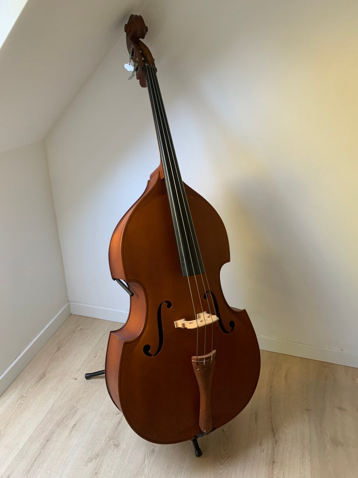 Cremona Contrabas SB-1 3/4 met standaard, hoes en strijkstok, Musique & Instruments, Instruments à cordes frottées | Contrebasses