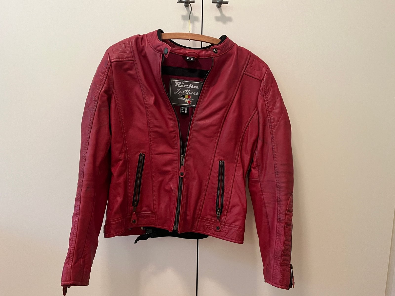Lederen motojas voor dames, maat 38, Ophalen of Verzenden, Tweedehands, Dames, Jas | leer