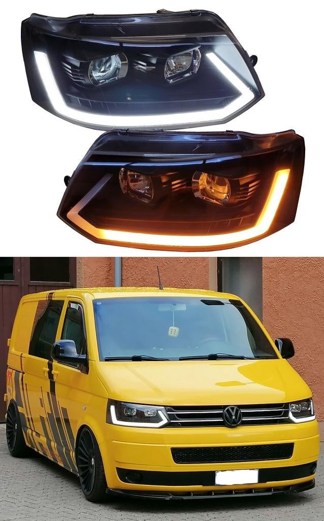 Phares avec feux de jour avec barre lumineuse pour VW T5, Envoi, Neuf, Volkswagen
