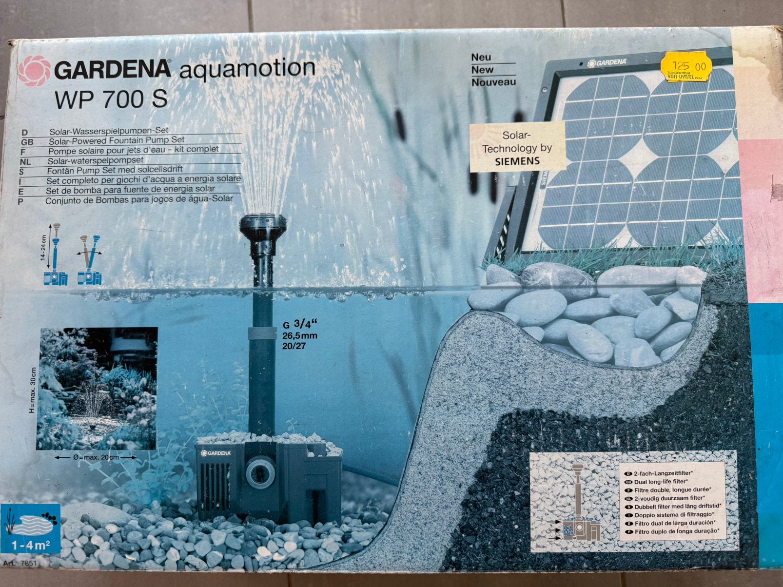 Gardena Fontein met zonnepaneel, Tuin en Terras, Ophalen, Fontein