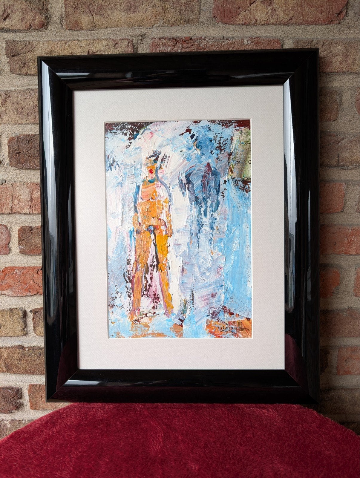 Rudi Pillen olieverf op papier, Antiek en Kunst, Ophalen, Glas, Olieverf
