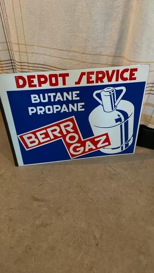 Emaille reclamepaneel Depot Service, Ophalen, Zo goed als nieuw, Reclamebord