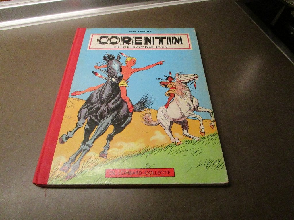 Corentin bij de roodhuiden - HC - 1e druk - 1956, Eén stripboek, Ophalen of Verzenden, Gelezen