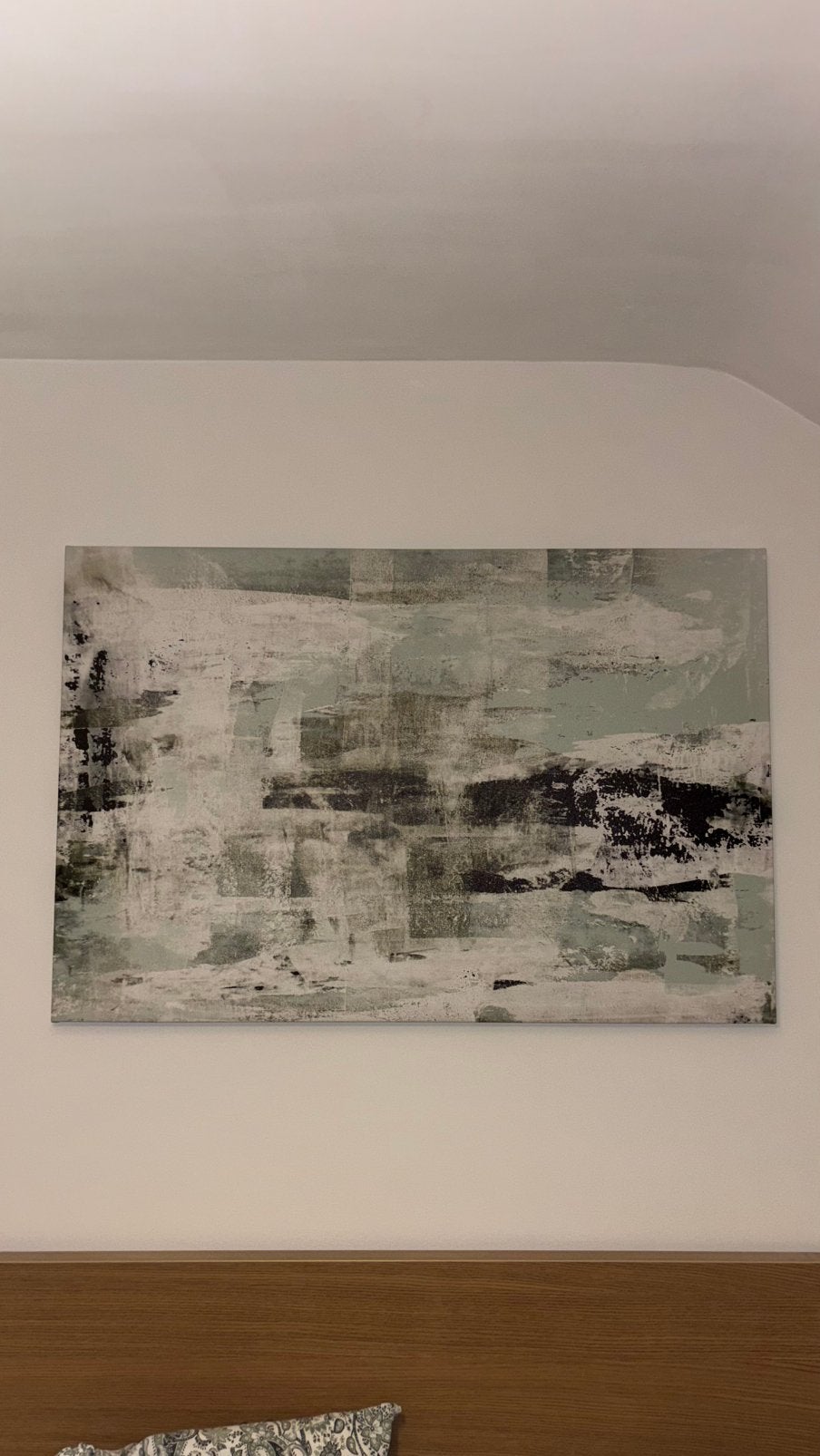 Tableau décoratif abstrait beige/vert – 120x80 cm, Antiquités & Art, Enlèvement, Tableau, Impression/reproduction