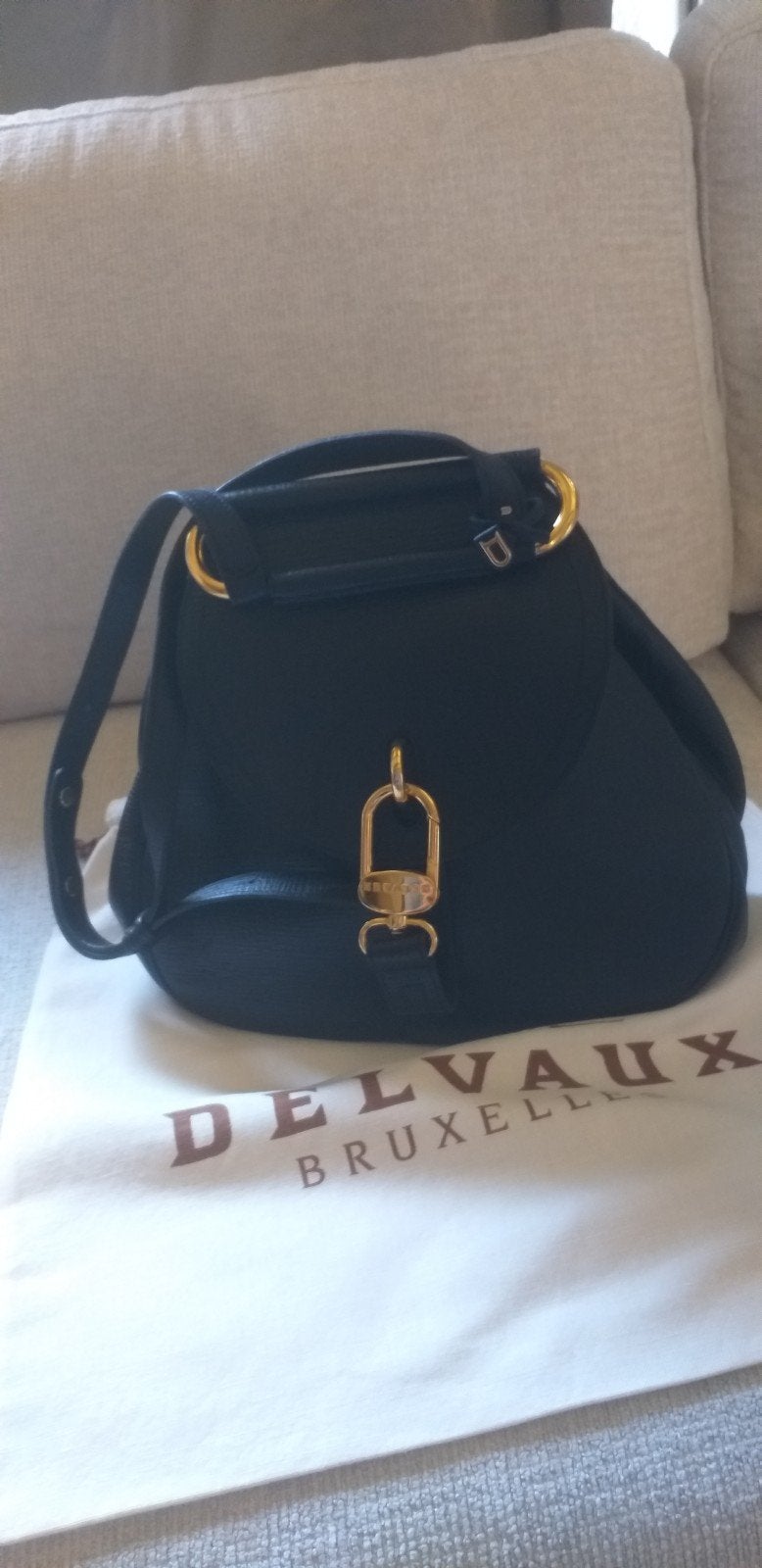 Sac Delvaux vintage, Enlèvement ou Envoi, Comme neuf, Noir, Sac à bandoulière