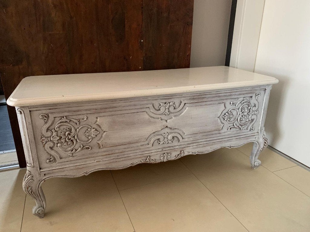 Brocante dekenkist / speelgoedkist, Huis en Inrichting, Woonaccessoires | Kisten, Ophalen, Gebruikt