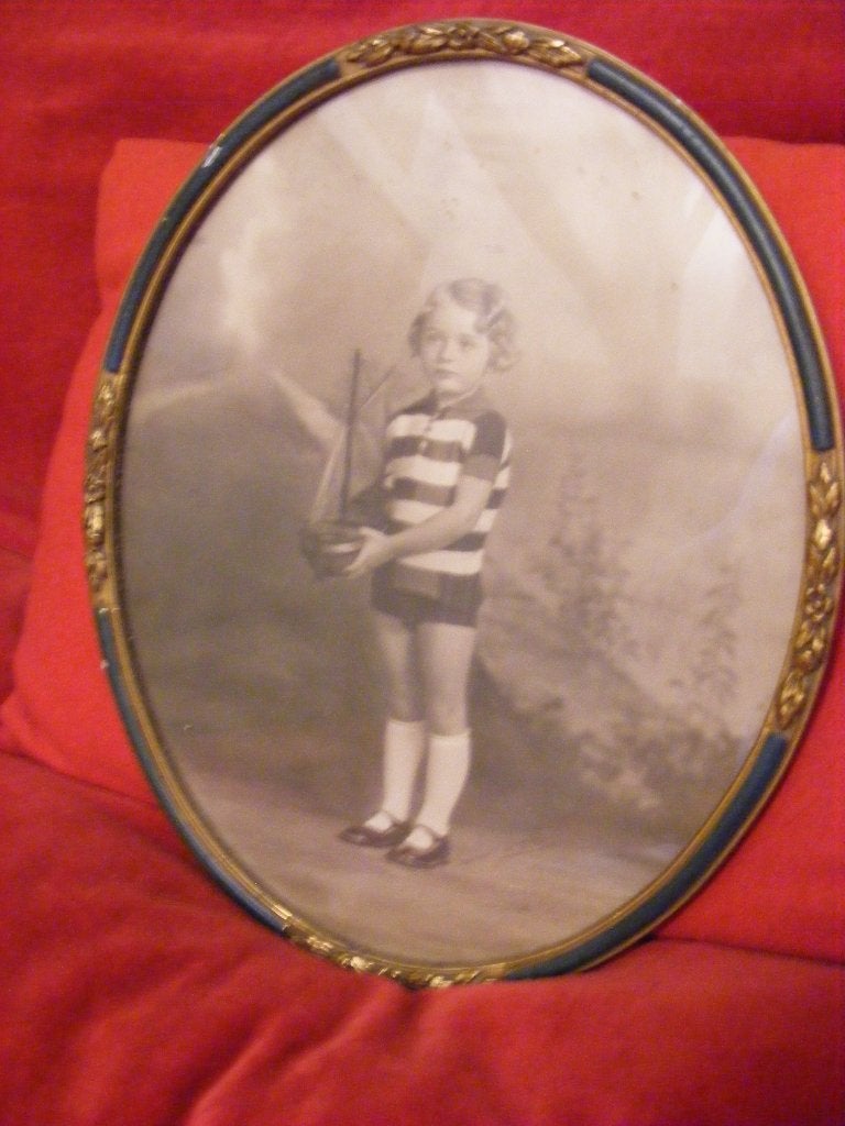 Ovalen kader met foto, glas, Ophalen of Verzenden