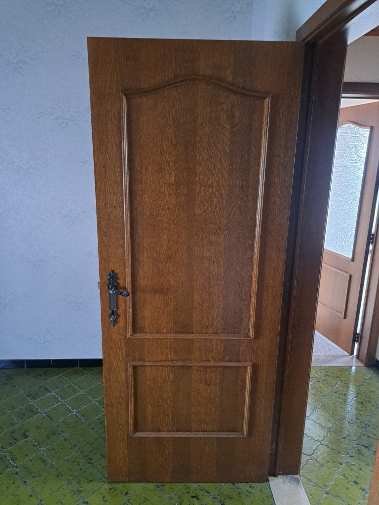 Binnendeur volle eik, Doe-het-zelf en Bouw, Deuren en Vliegenramen, Ophalen, Gebruikt, 80 tot 100 cm, Binnendeur