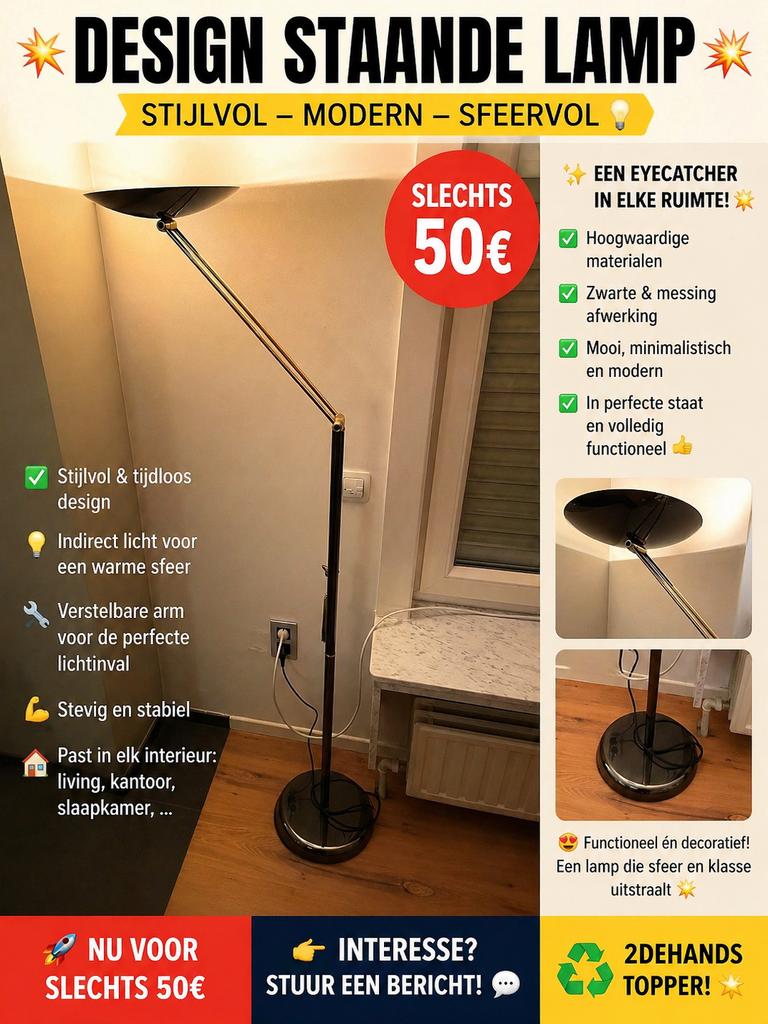 Design staande lamp - modern & sfeervol, Enlèvement, Comme neuf