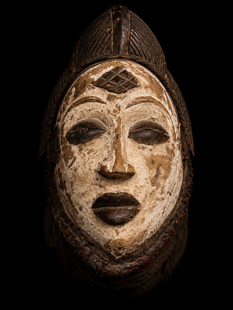 Masque de danse Punu d'occasion original du Gabon, Enlèvement ou Envoi, Comme neuf