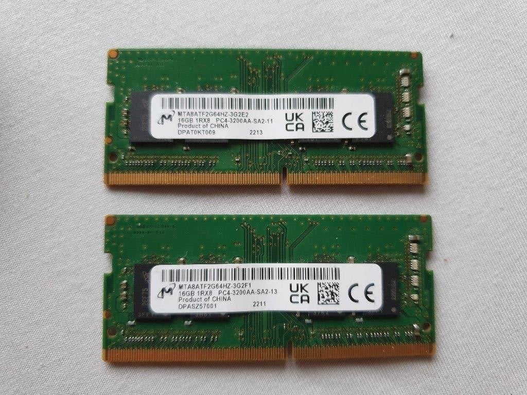 32Gb DDR4 Micron 16Gb x 2 sodimm, Computers en Software, RAM geheugen, 32 GB, DDR4, Ophalen of Verzenden, Zo goed als nieuw