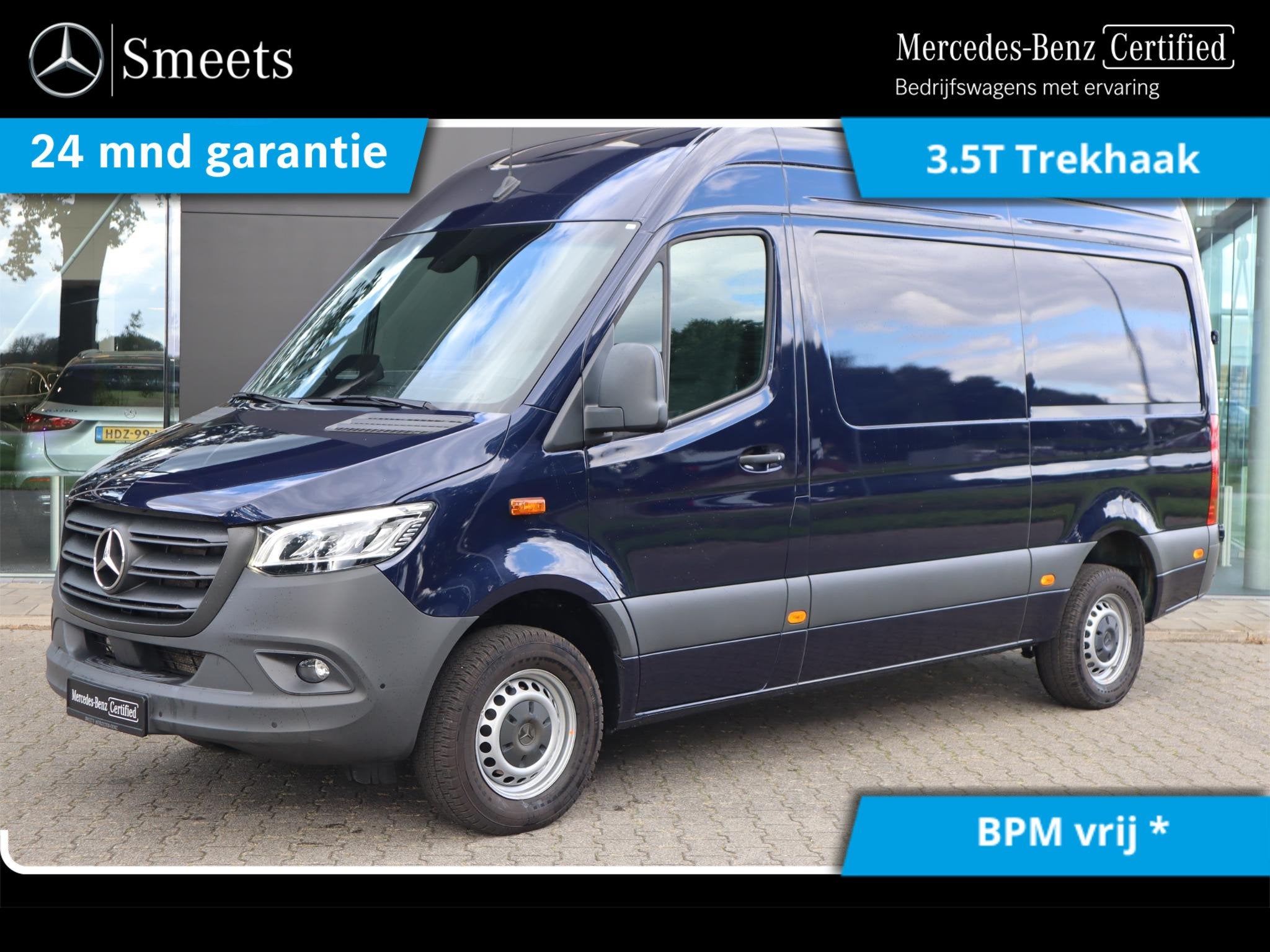 Mercedes-Benz Sprinter 317 CDI L2H2 LED METALLIC 3.5T TREKHA, Automaat, 4 cilinders, Blauw, Bedrijf