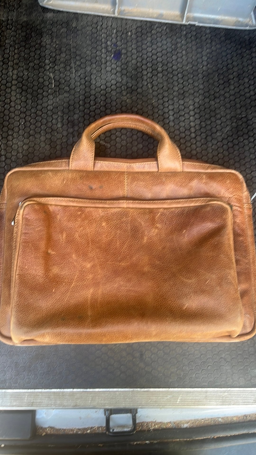 Lederen documenten tas/ kleine laptop kan er in, Computers en Software, Ophalen, Plevier, Gebruikt, Bruin