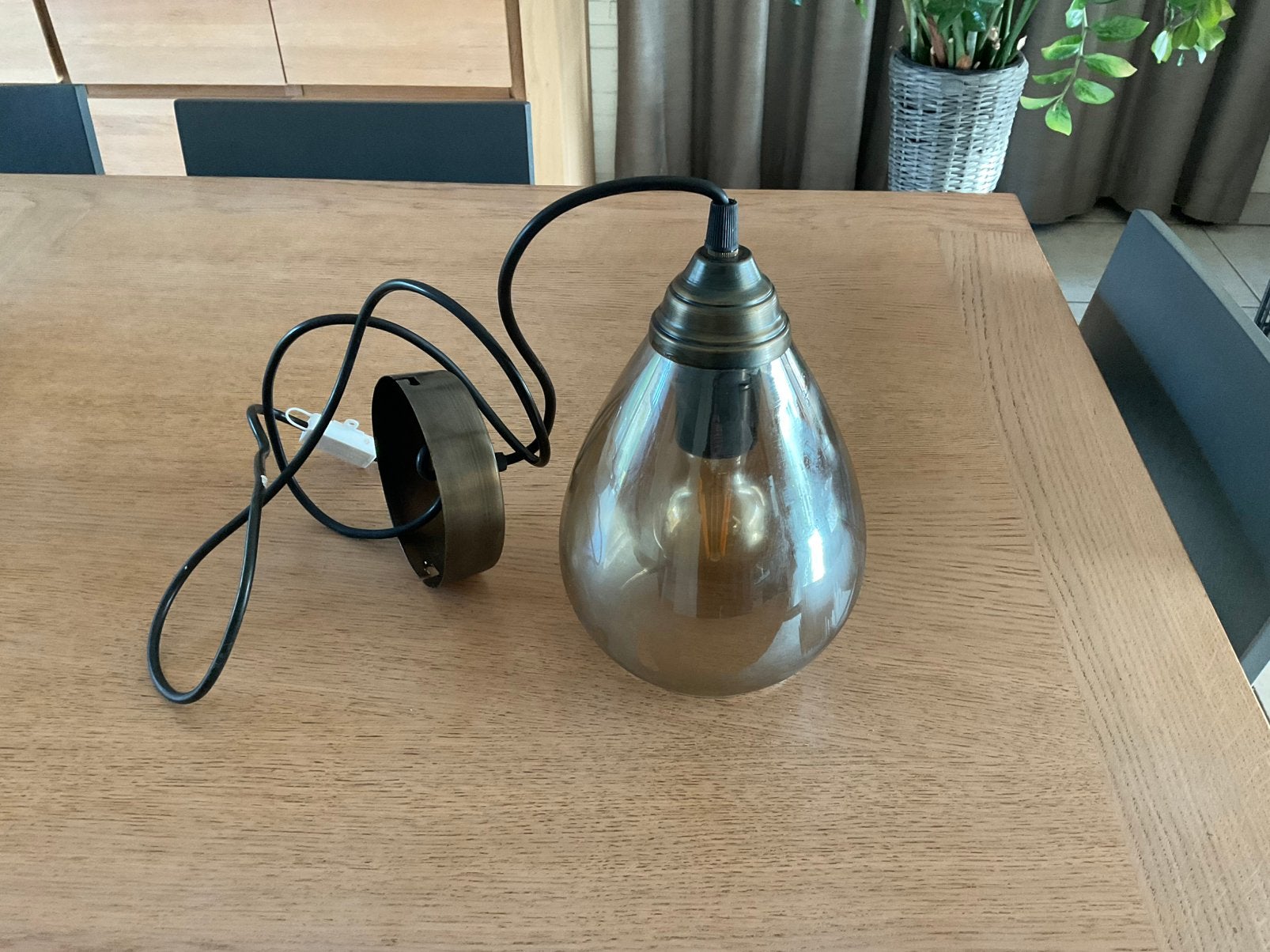 Mooie trendy hanglamp, Ophalen, Nieuw, Glas, Vintage