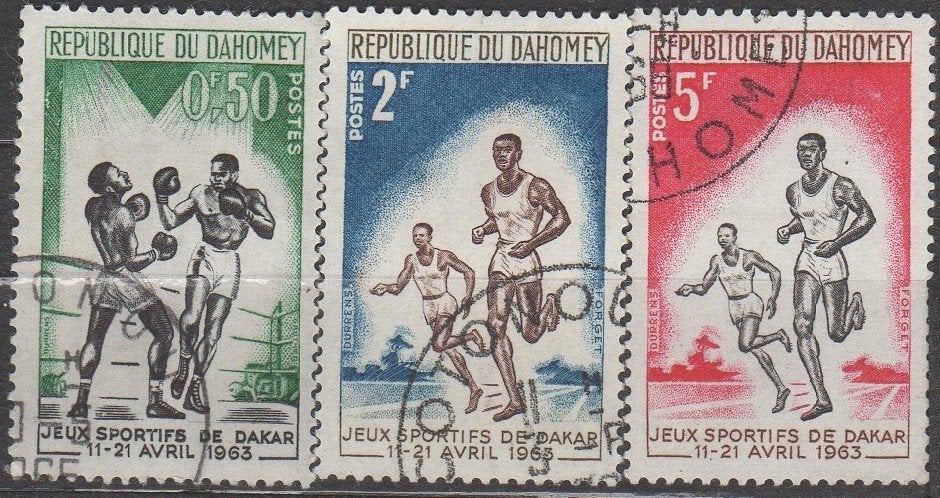 Dahomey - Sortspelen van Dakar - 1963, Verzenden, Gestempeld
