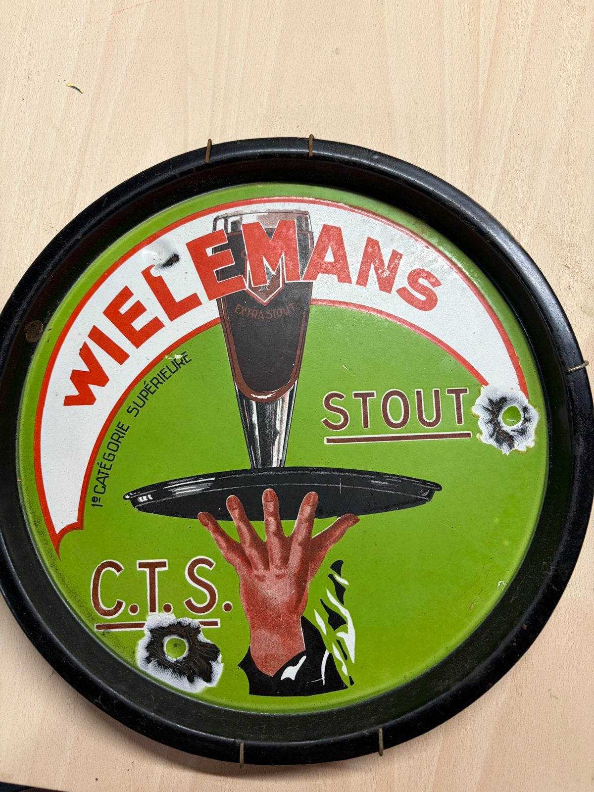 Emaille dienblad (plateau) Wielemans, Antiquités & Art, Antiquités | Email, Enlèvement