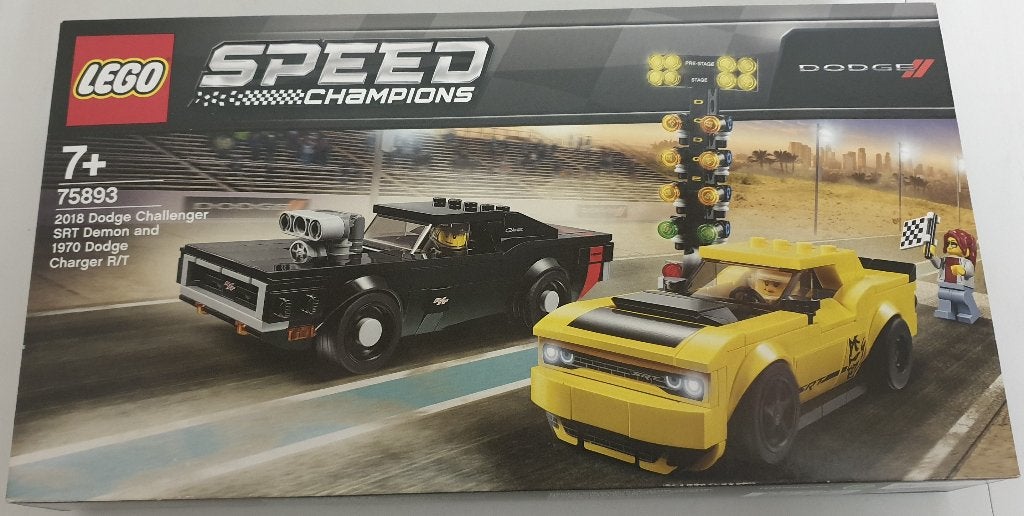 LEGO 75893 '18 Dodge Challenger SRT Demon + '70 Charger R/T, Neuf, Enlèvement ou Envoi, Lego, Ensemble complet