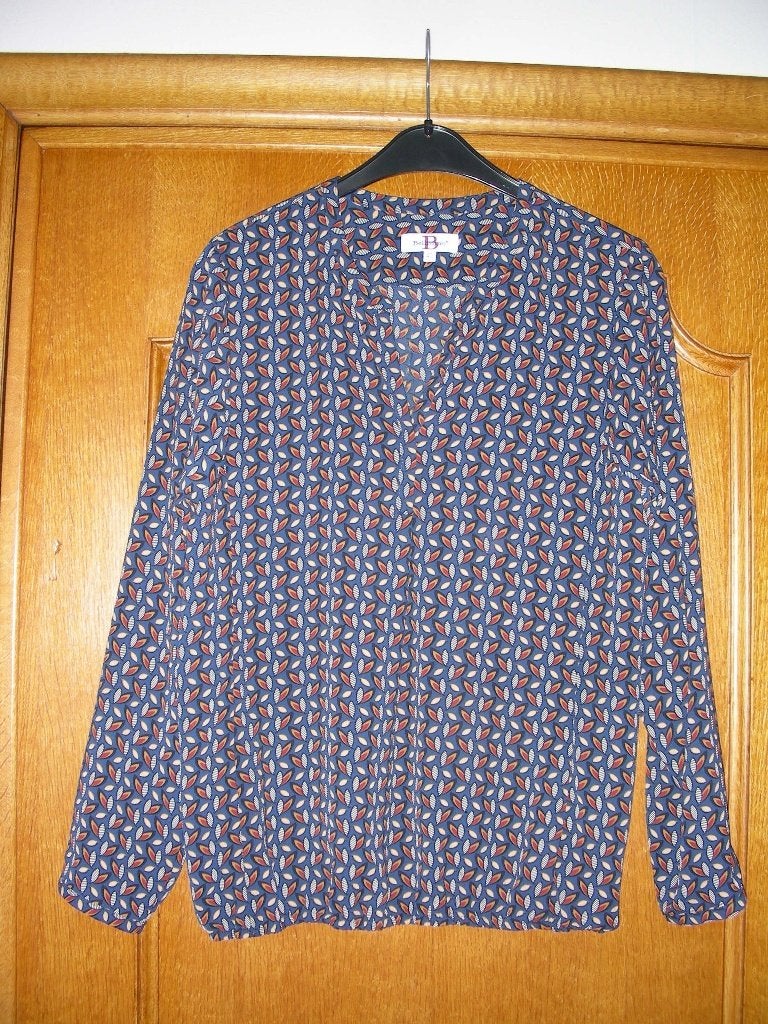 Blauw/bruin bloes met lange mouwen, Bellisimo, maat 40, Kleding | Dames, Blouses en Tunieken, Maat 38/40 (M), Blauw, Ophalen of Verzenden