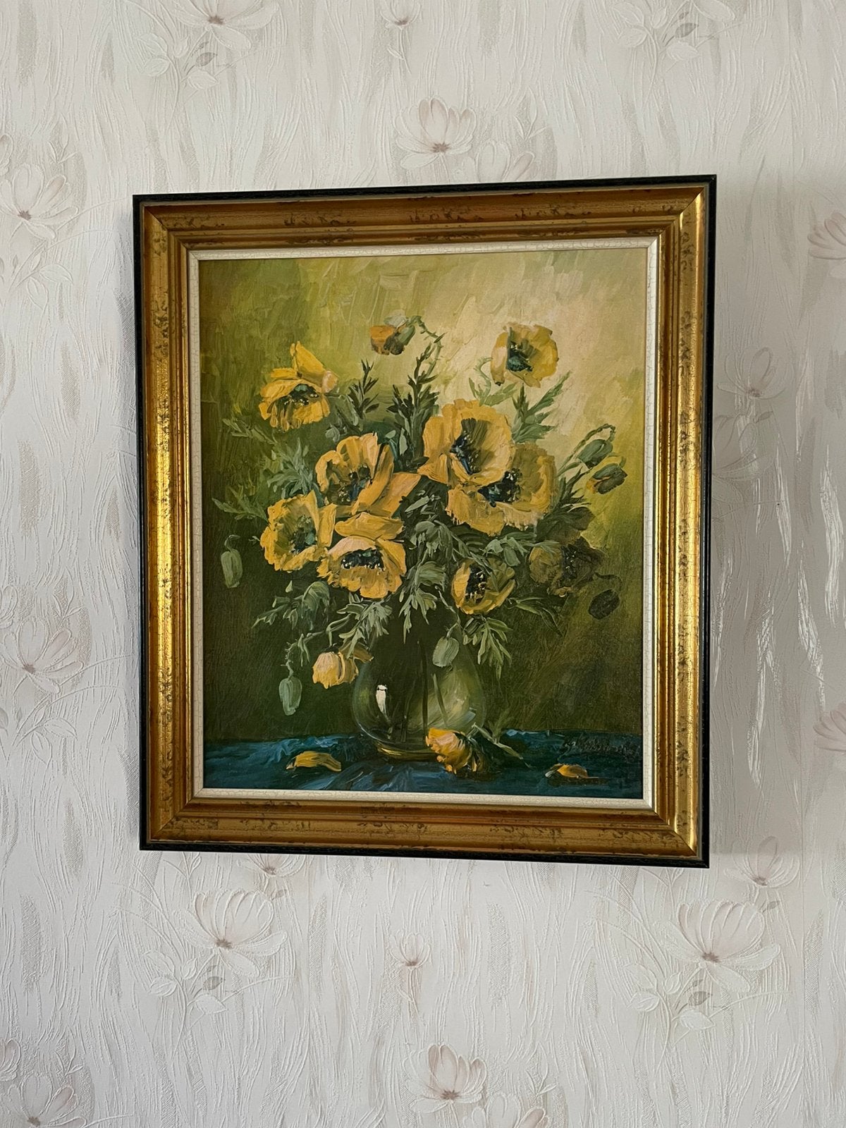 Origineel Olieverfschilderij "Roter Mohn"- Gertrud Kühnhackl, Antiquités & Art, Art | Peinture | Classique, Enlèvement, Classique