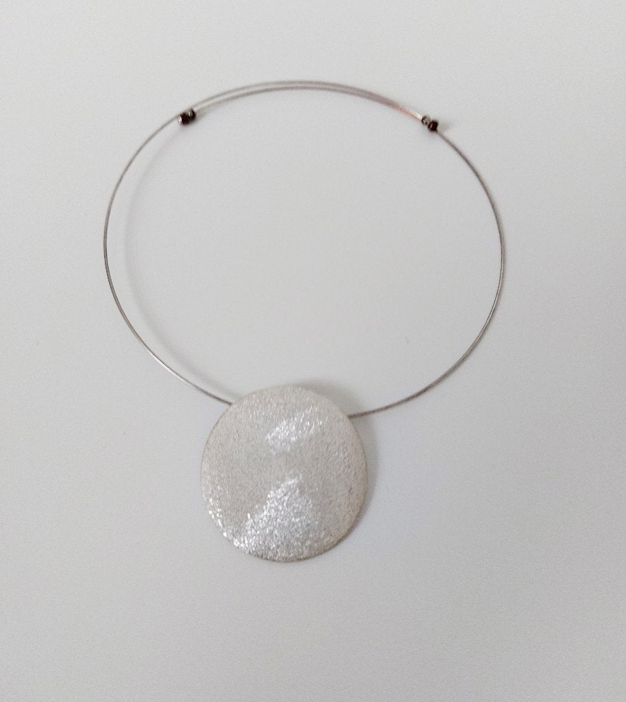 Collier argenté, Bijoux, Sacs & Beauté, Enlèvement ou Envoi, Synthétique, Utilisé, Réglable