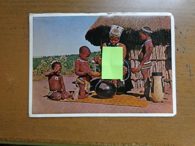 Postkaart Naakt - Lunch time in Zululand, Verzenden, Gelopen, Overige thema's