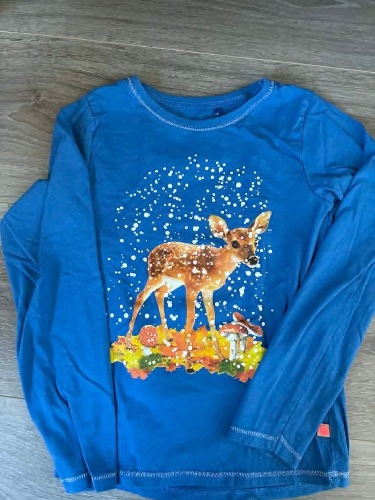 Longsleeve Lemon Beret maat 116/122 - hertje, Kinderen en Baby's, Kinderkleding | Maat 122, Lemon beret, Meisje, Ophalen of Verzenden