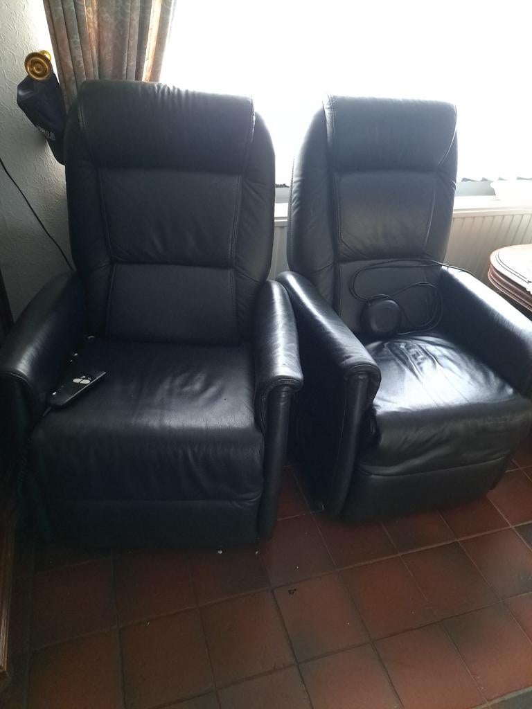 2 lederen relaxzetels, Huis en Inrichting, Fauteuils, Ophalen