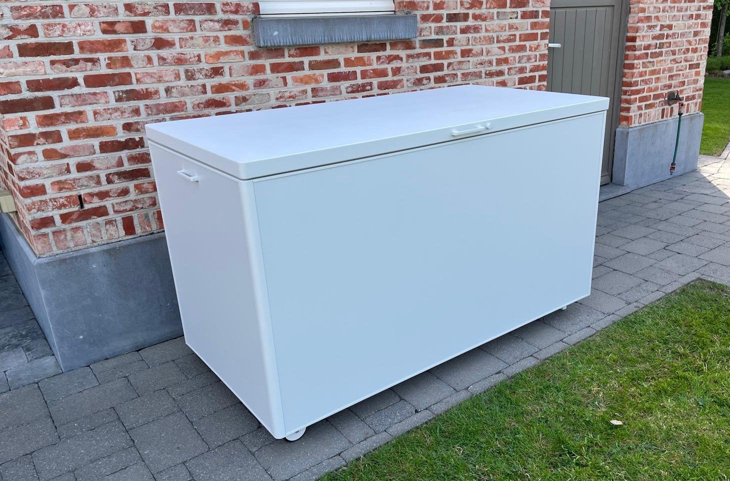 Kussenbox aluminium wit, Enlèvement, Comme neuf