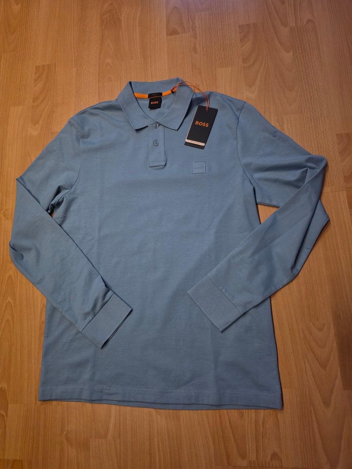 BOSS polo met lange mouw - L, Maat 52/54 (L), BOSS, Blauw, Nieuw