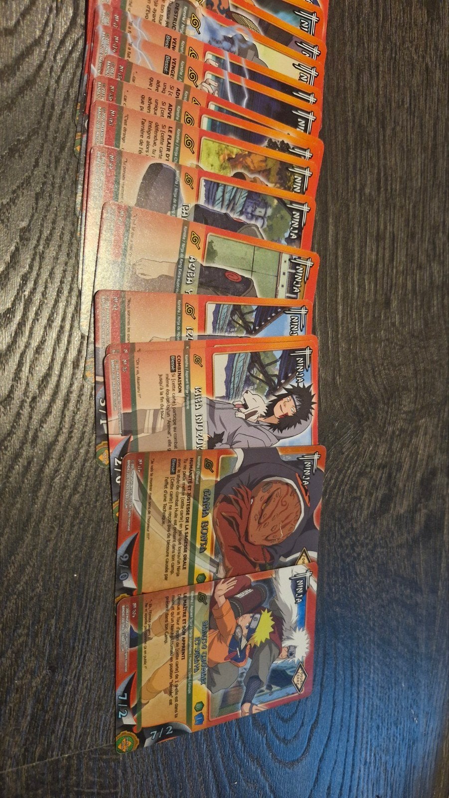Lot van 57 Franstalige naruto speel kaarten, Enlèvement ou Envoi
