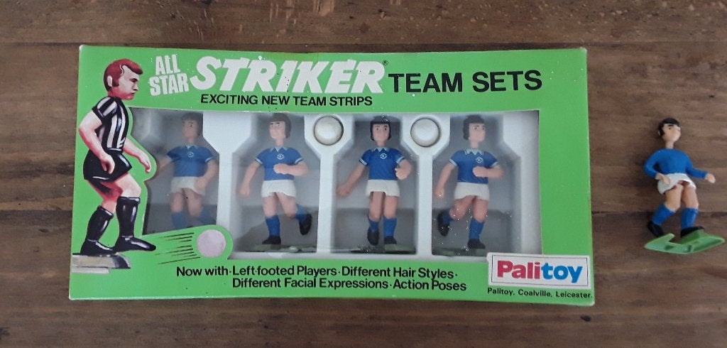 Politoy manifoot subbuteo  striker Manchester City, Hobby & Loisirs créatifs, Enlèvement ou Envoi