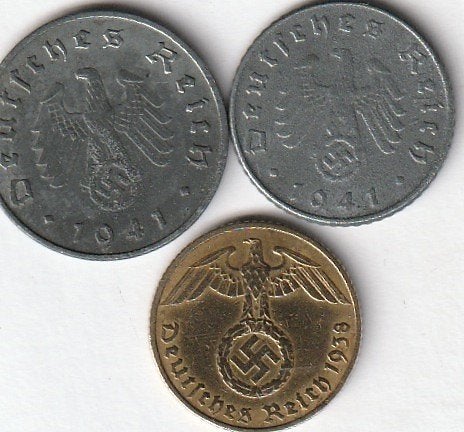 lot van 3 munten van Duitsland oorlog geld,,, Verzenden, Duitsland, Losse munt