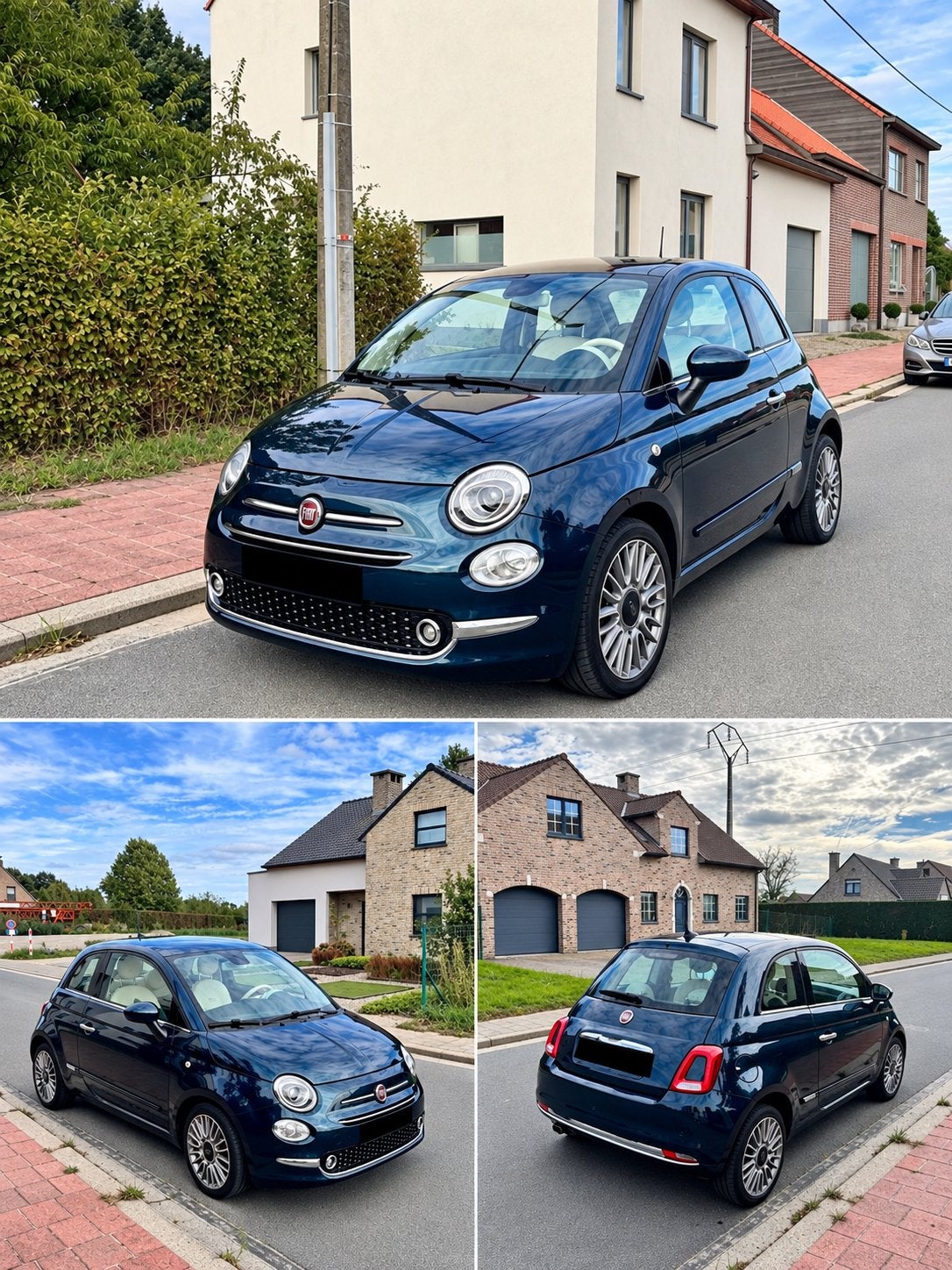 Fiat 500 Lounge Dualogic Automaat, Auto's, Automaat, Blauw, Leder en Stof, Particulier