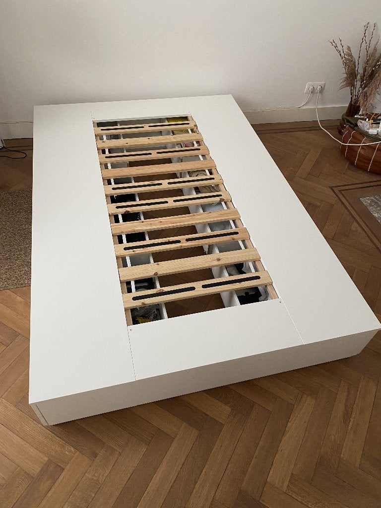 IKEA - Cadre de lit NORDLI avec rangement 140 x 200, Queen size, Enlèvement, 200 cm, Modern