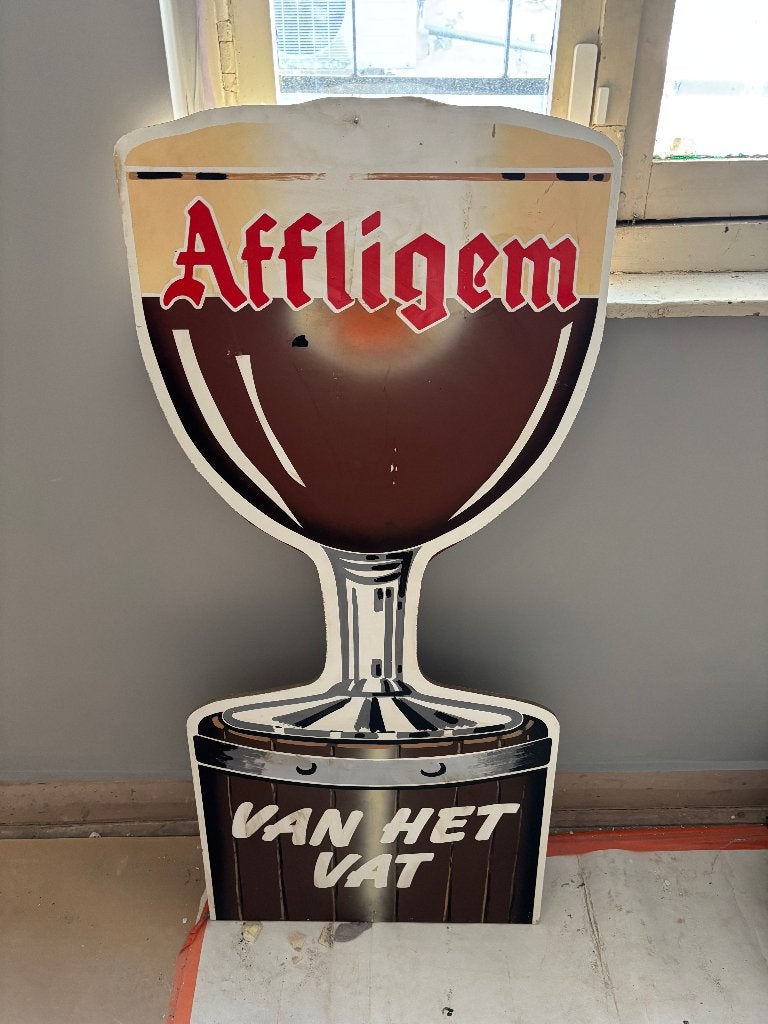 Plaque Affligem en forme de verre – déco de bar, Panneau publicitaire, N/a, N/a, Enlèvement