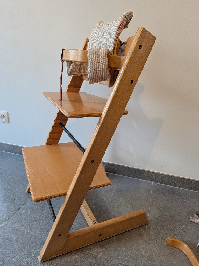 Stokke kinderstoel rugleuning en kussentje, Ophalen, Gebruikt, Meegroeistoel, Gordel(s)