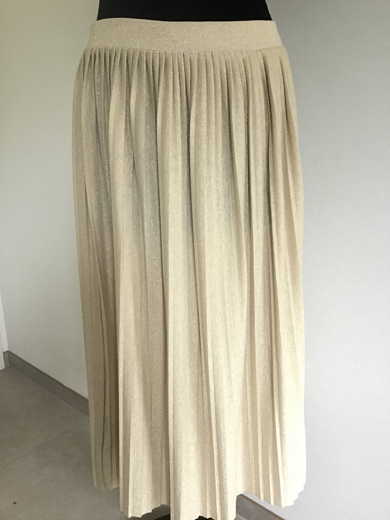 goudkleurige plisseerok mt 36, Mango, Ophalen of Verzenden, Maat 36 (S), Gedragen