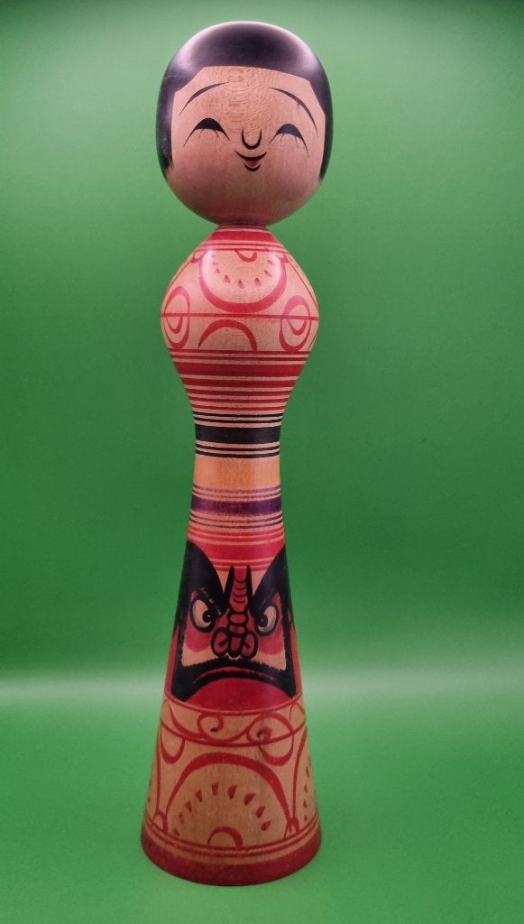 Tsugaru kokeshi de Tetsunori Okuse de 1978 (30 cm), Antiquités & Art, Enlèvement ou Envoi, Japon, Bois, Peint