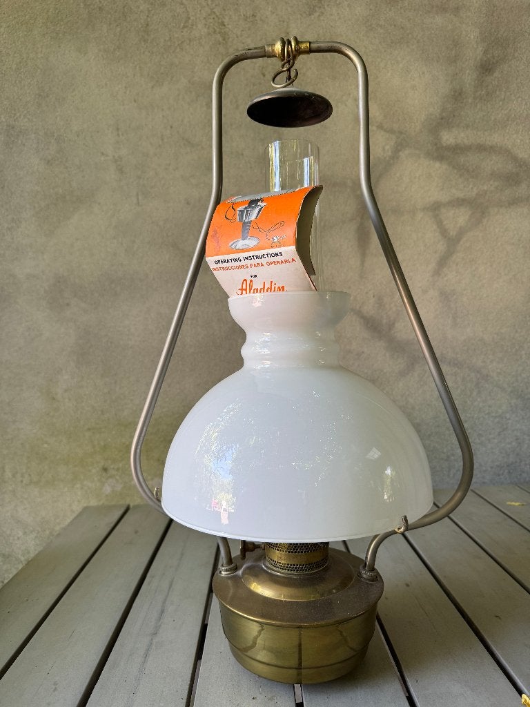 Koperen petroleumlamp, Autres culots, Autres marques, Blanc, Comme neuf