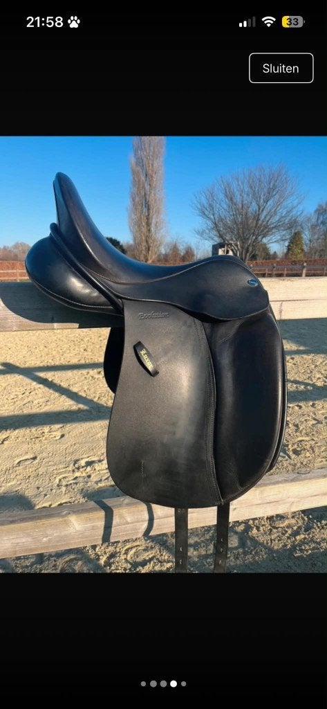 Dressuurzadel Euroriding 17 inch, Dieren en Toebehoren, Paarden en Pony's | Zadels, Ophalen, Gebruikt, Dressuur