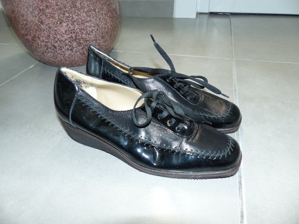 Lakleder zwarte schoenen pacino - maat 39, Kleding | Dames, Schoenen, Ophalen of Verzenden, Gedragen, Instappers, Zwart