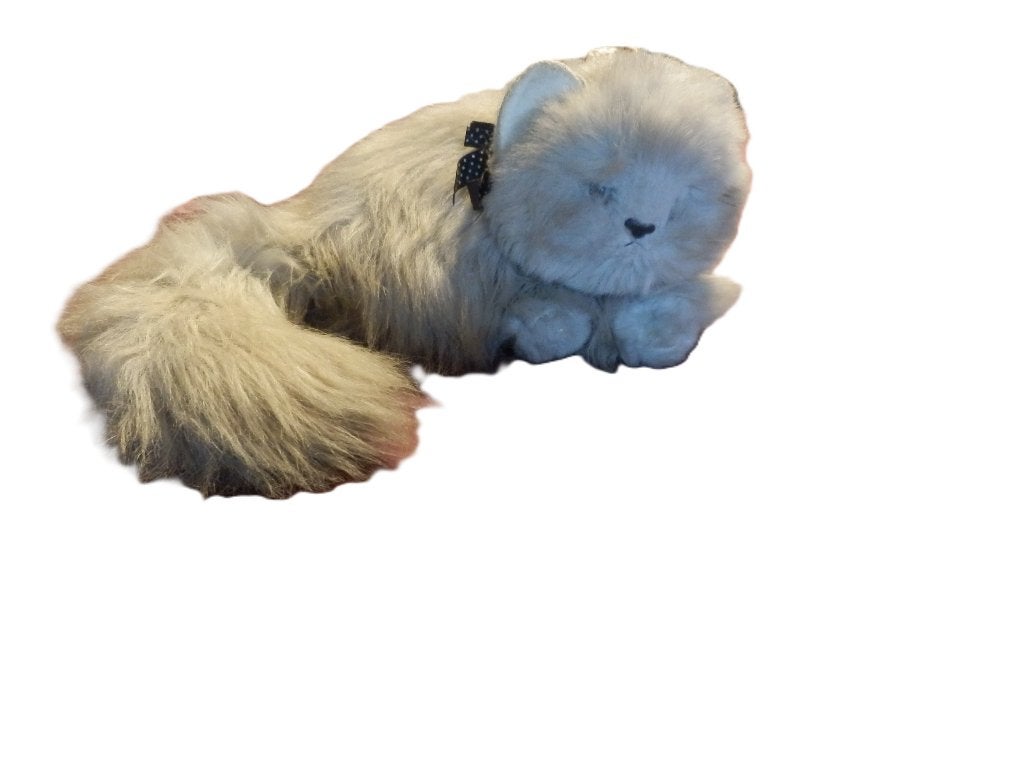 (72)- peluche chat gris, Enlèvement ou Envoi, Chat, Moyen (20 à 80 cm), Utilisé