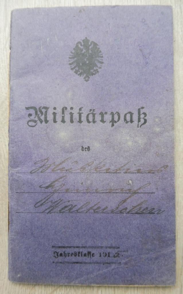 WO1 Duitse Militairpass  Musketier Walterschen Argonnen etc., Verzenden, Landmacht, Overige typen
