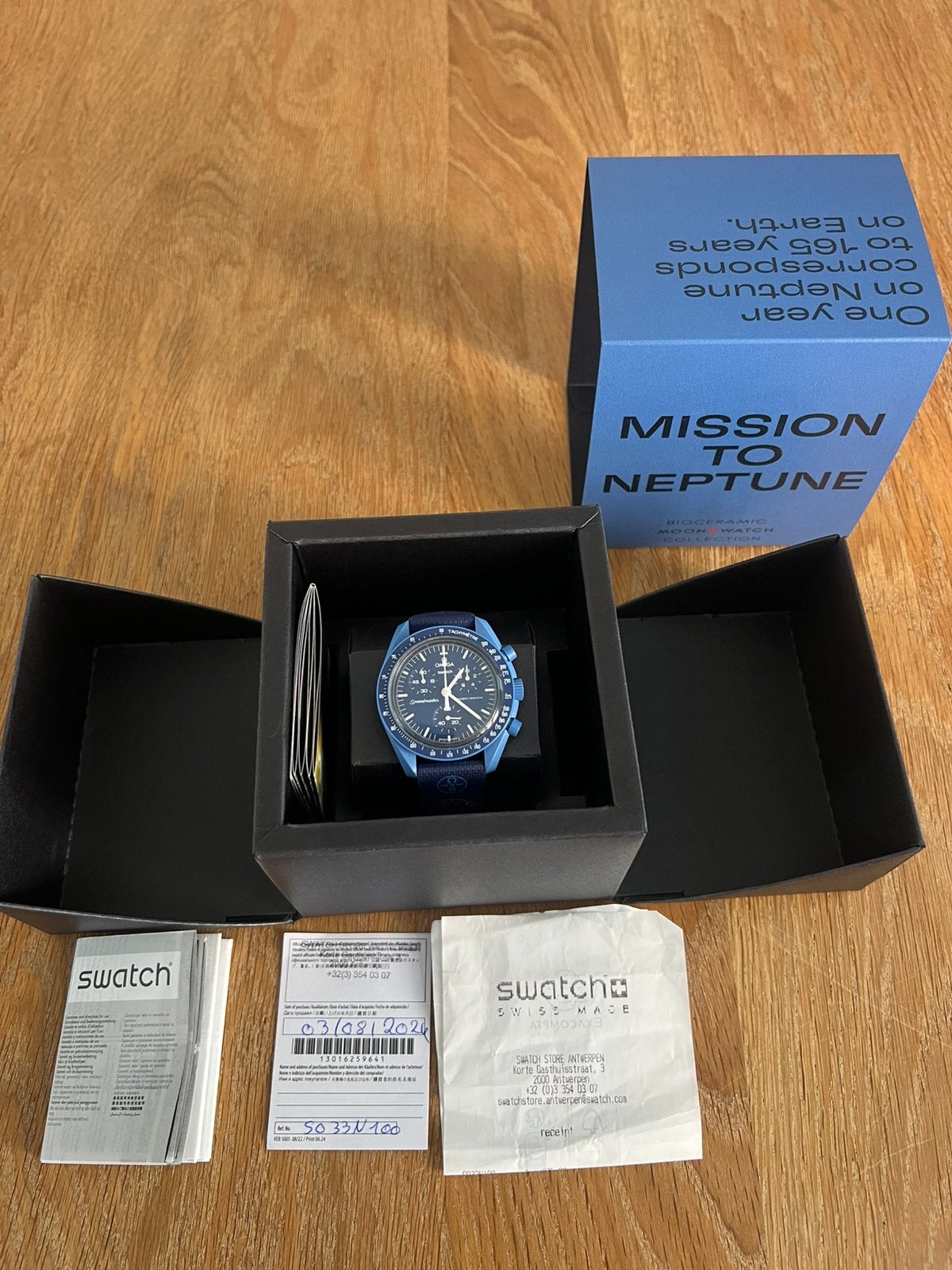 Omega x Swatch MoonSwatch “Mission to Neptune, Bijoux, Sacs & Beauté, Montres | Hommes, Enlèvement, Comme neuf, Omega
