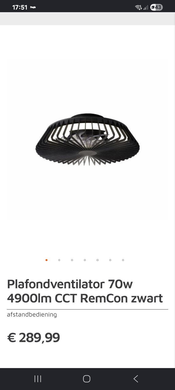 Moderne plafond ventilator., Enlèvement, Comme neuf, Ventilateur de plafond
