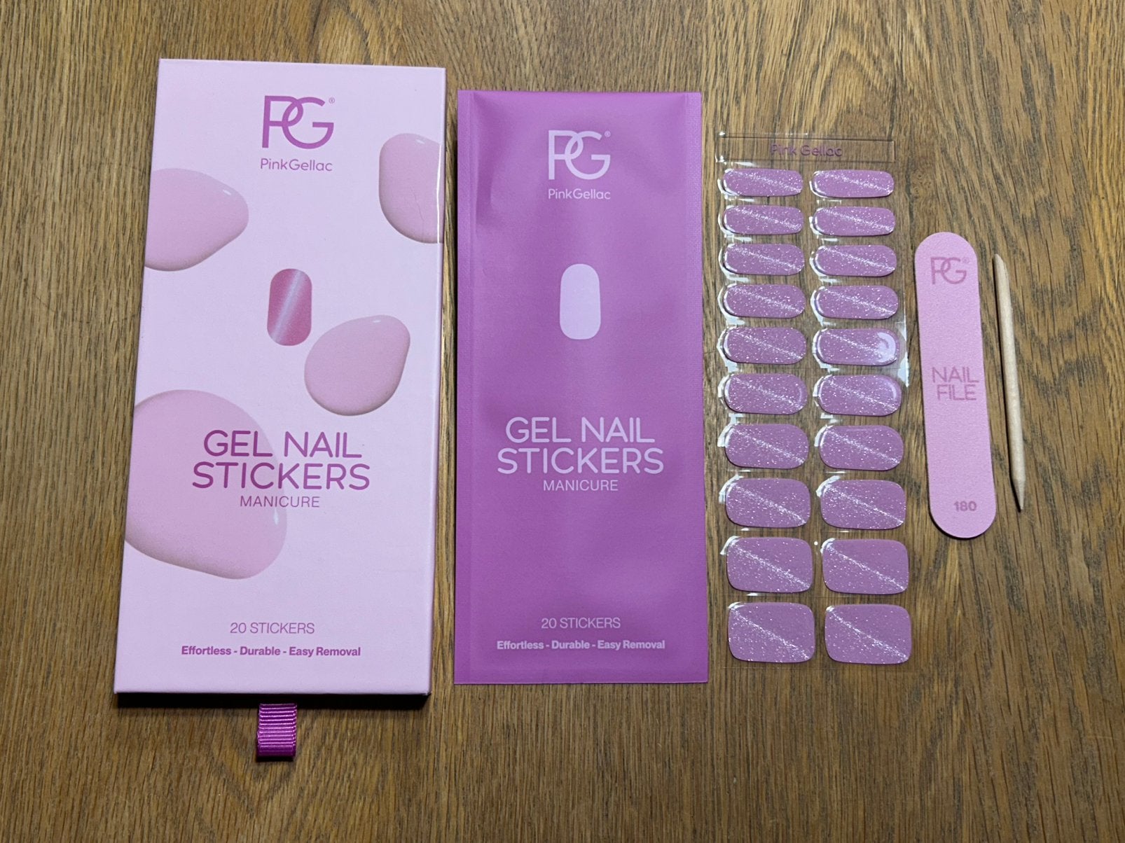 Pink Gellac gel nagel stickers 20 stuk Cat Eye Blushing Pink, Nieuw, Ophalen of Verzenden, Handen en Nagels, Make-up