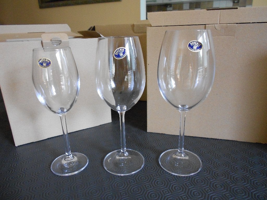 Verres à vin (3*6) en cristal de bohème, Collections, Enlèvement, Neuf