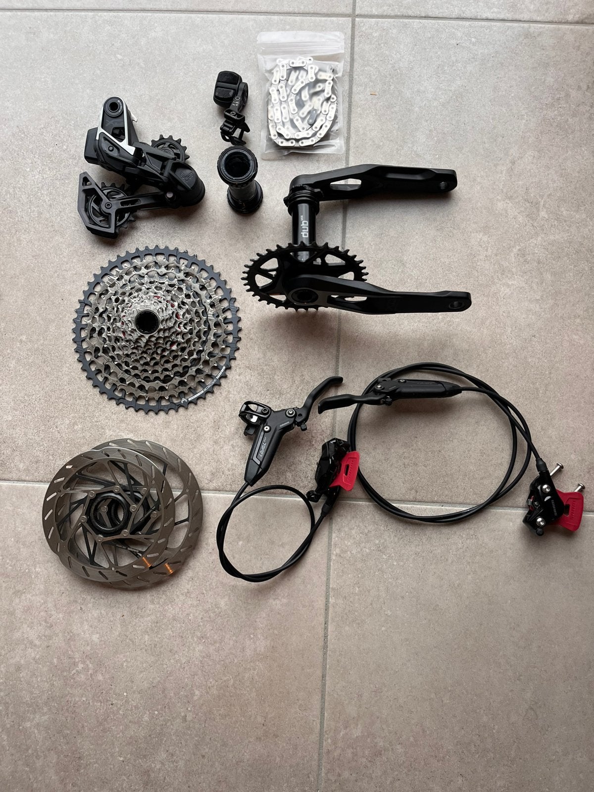 Sram XO AXS MTB groepset, Fietsen en Brommers, Overige materialen, Ophalen of Verzenden, Zo goed als nieuw, Derailleur of Ketting