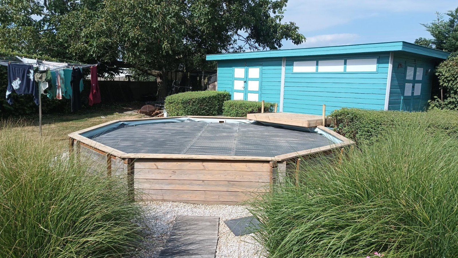 Zwembad: Professionele afdek noppenfolie, Enlèvement, Utilisé, Couverture de piscine