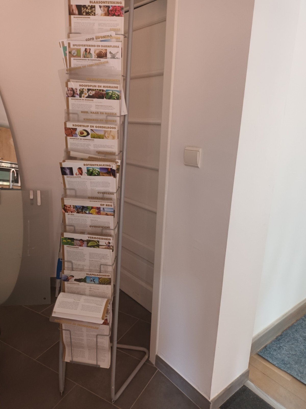 metalen rek voor folders, Ophalen